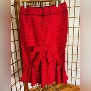 Hell Bunny Red and Black Polka Dot Pencil Skirt